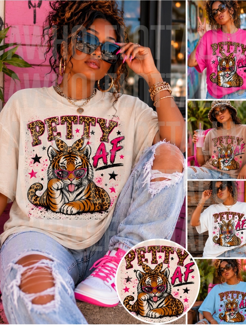 Petty AF Leopard Tiger Graphic Tee | Funny Boutique Style Statement Shirt